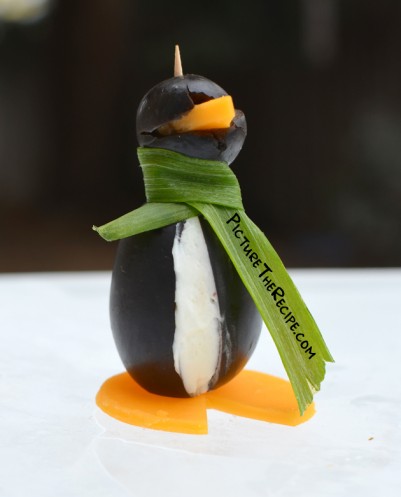 Olive & Cream Cheese Penguin Appetizers