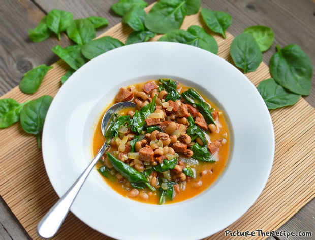 Curried Blackeyed Peas With Sausage & Spinach PTR