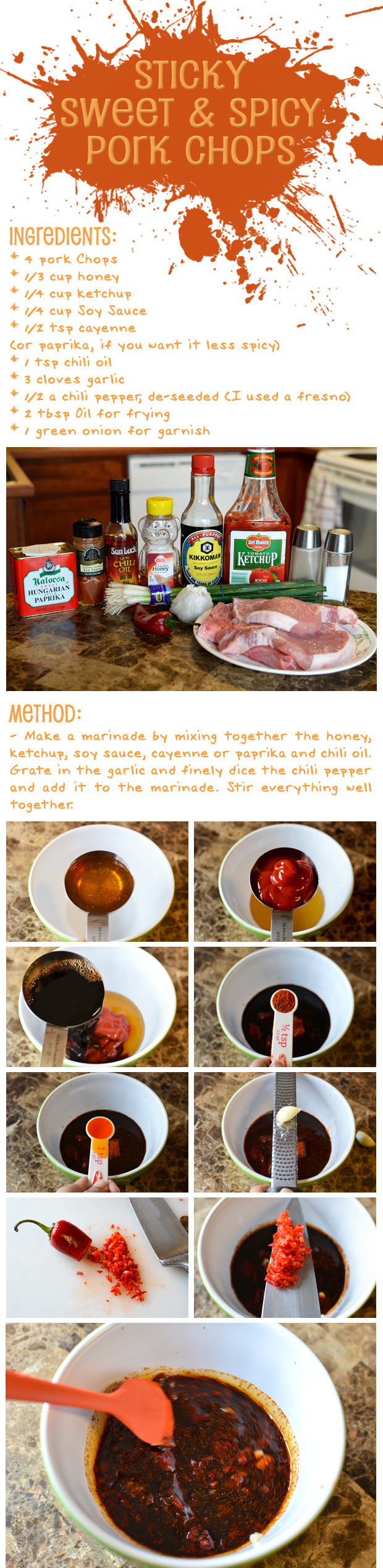 Sticky Sweet & Spicy Pork Chops Recipe Part-1