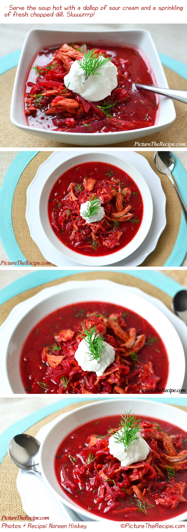 Beet and Chicken Soup (Borscht) by PictureTheRecipe