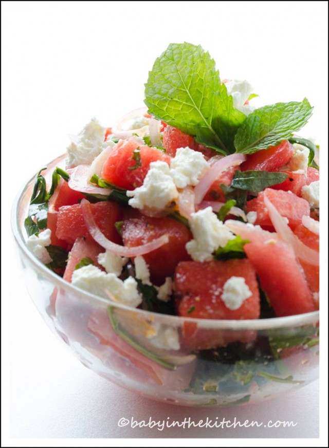Watermelon-Salad-with-mint-and-feta-cheese