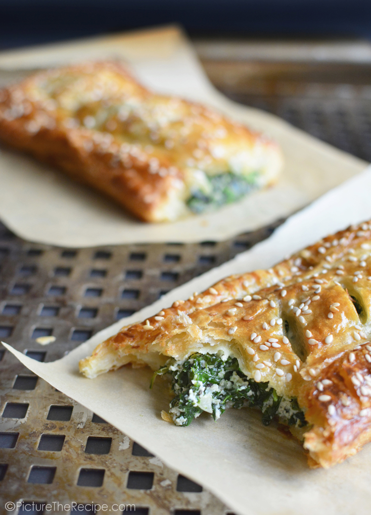 Feat and Ricotta Spinach Puff Pastry Rolls by PictureTheRecipe.com