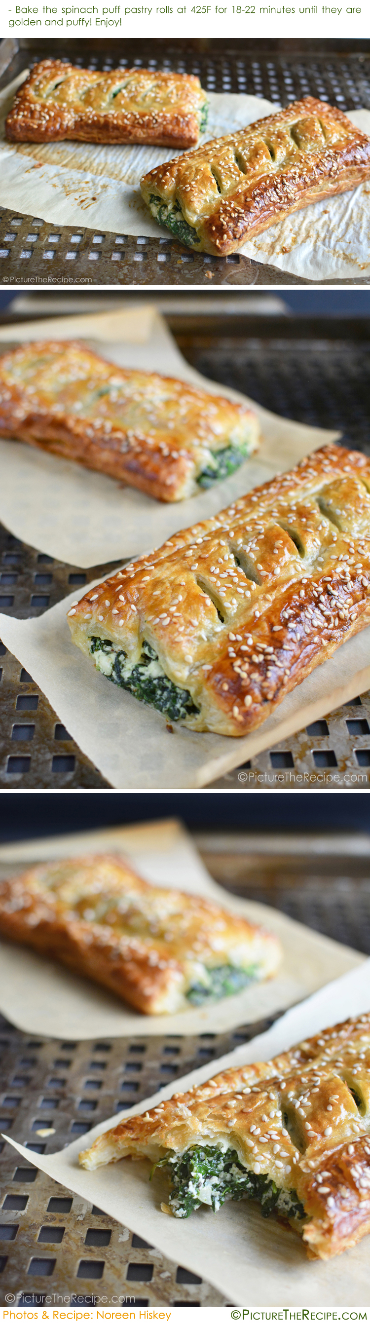 Spinach Puff Pastry Rolls with Feta and Ricotta Recipe- PictureTheRecipe com