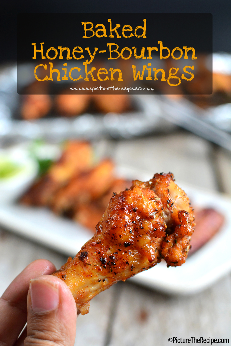 Baked Honey Bourbon Chicken Wings by PictureTheRecipe