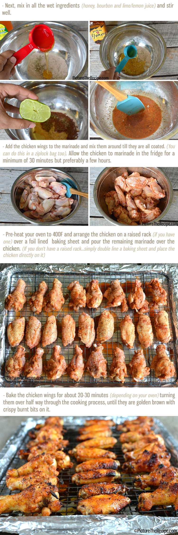 Baken Honey Bourbon Chicken Wings Recipe by PictureTheRecipe (Part-2)