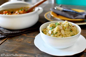 Lemon Herb Couscous with Almonds by PictureTheRecipe.com