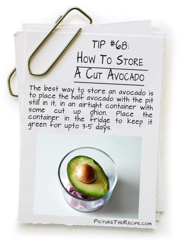 Picture The Recipe Tips - How To Store A Cut Avocado