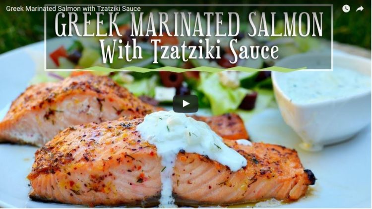 How To Make Greek Marinated Salmon with Tzatziki Sauce