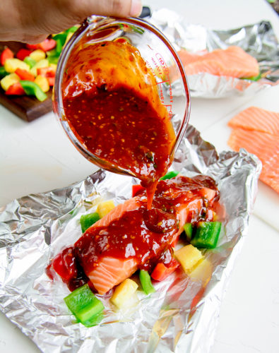 Sweet & Sour Salmon in Foil Packets