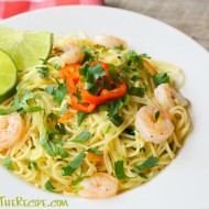 Angel Hair Pasta With Shrimp, Red Chili & Lime