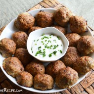 Herbed Turkey Meatballs With Garlic Dipping Sauce