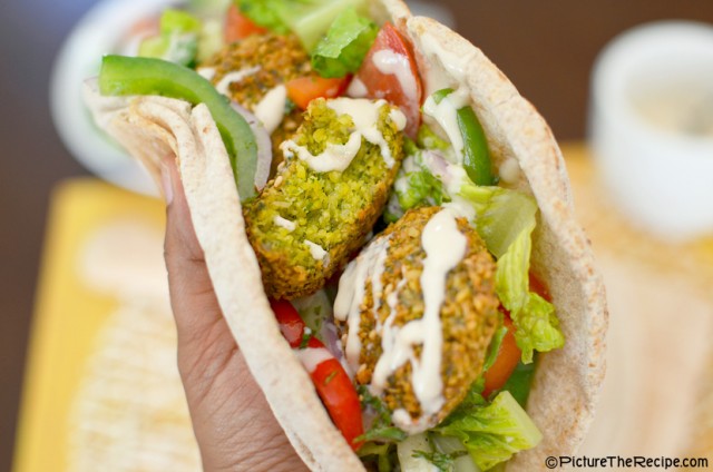 Falafel Pita With Turkish Salad and Tahini Sauce | Picture the Recipe