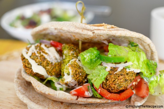 Falafel Pita With Turkish Salad and Tahini Sauce | Picture the Recipe